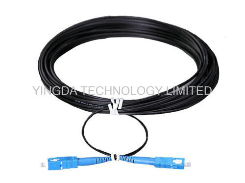 Self Supporting FTTH Patch Cord SC - SC Fiber Drop Cable Black FRP LSZH 20M
