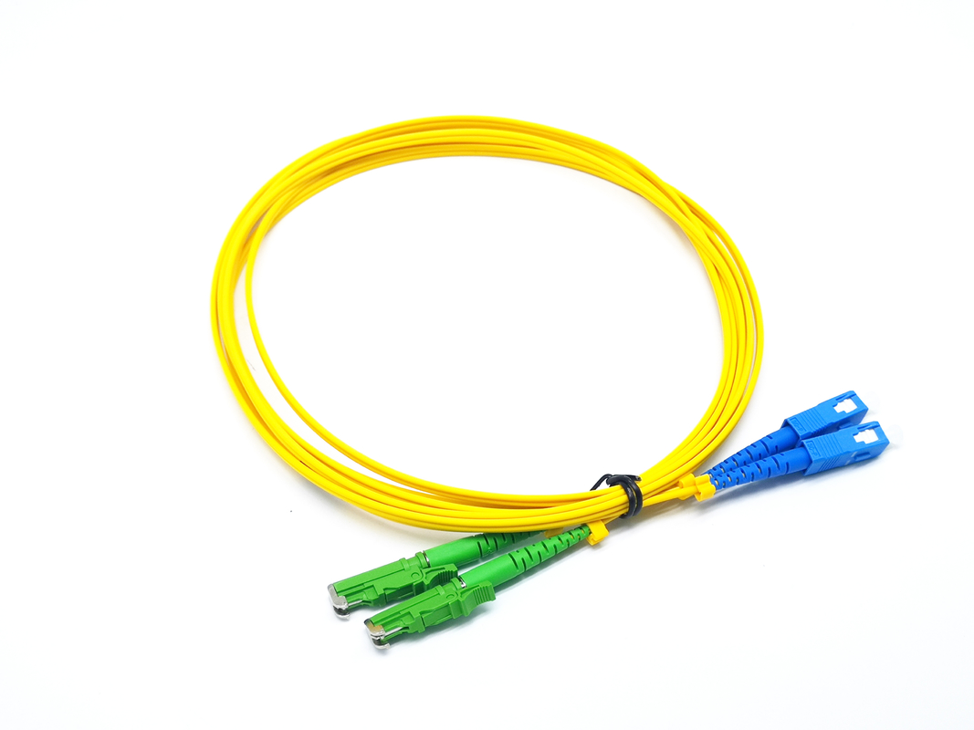 E2000 APC to SC UPC Fiber Optic Patch Cord  Singlemode Simplex 1.8mm LSZH Riser Cable