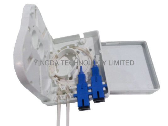 2 Ports SC Adaptor Fiber Optic Termination Box, 2 Fibers FTTH Termination Box Wall Outlet
