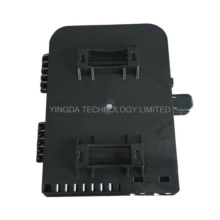 2In 16Out Fiber Access Terminal Box, Uncut Cable Termination Box for PLC Splitter Black Plastic
