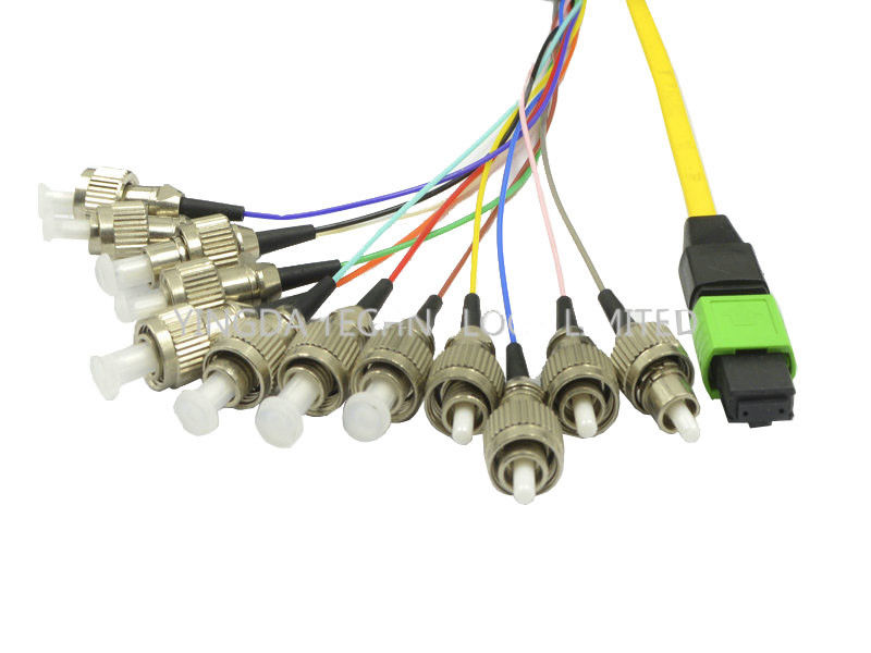 FC 12 Core Fiber Trunk Cable , MTP MPO Cable Ribbon 3M Single Mode 0.9mm