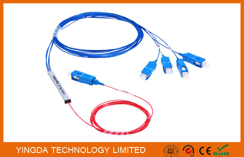 ISO Fiber Optic PLC Splitter Tube PLC SC/UPC 1x4 Singlemode Splitter LSZH G657A