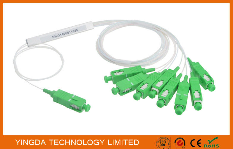 1:8 Fiber Pon Splitter Steel Tube Blockless Mini Module 900um,1x8 Optical splitter 1Meter