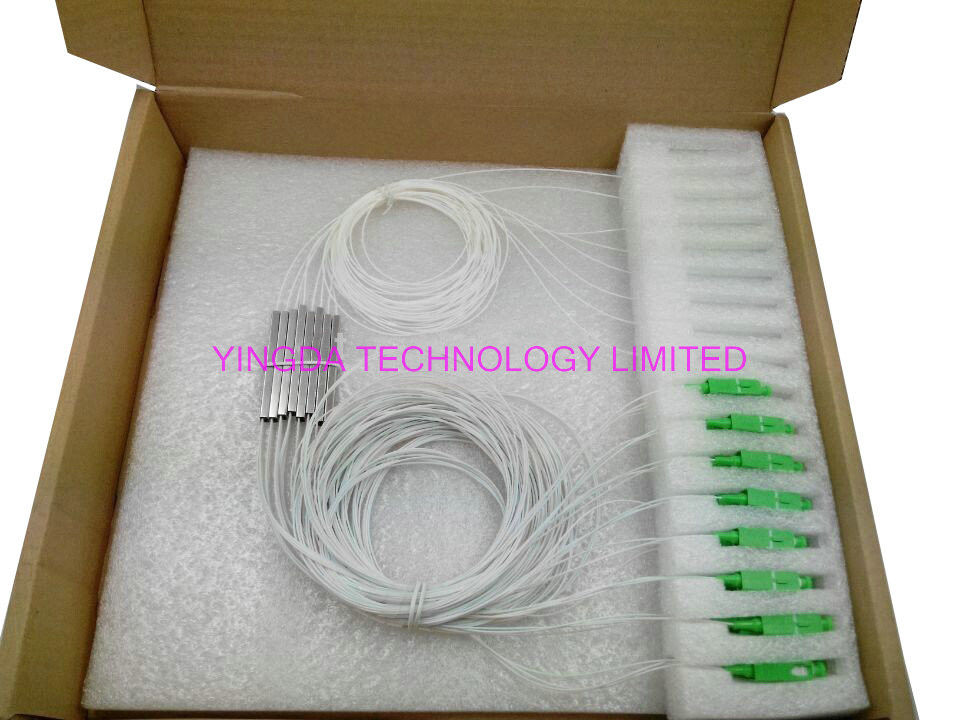 1:8 Fiber Pon Splitter Steel Tube Blockless Mini Module 900um,1x8 Optical splitter 1Meter