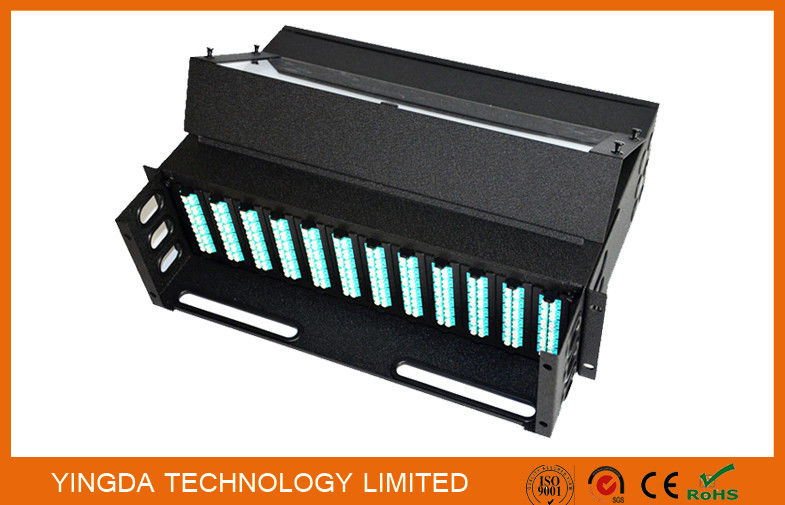 288 Fibers 19 Inch Slide Out Patch Panel , 3U MPO Enclosures Chassis 12 Cassettes