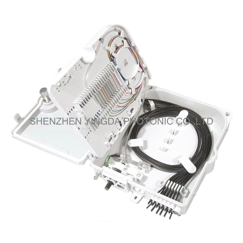White Plastic 12 Ports Fiber Optic Termination Box ,12 Core SC Pole Mount Splitter Box Waterproof
