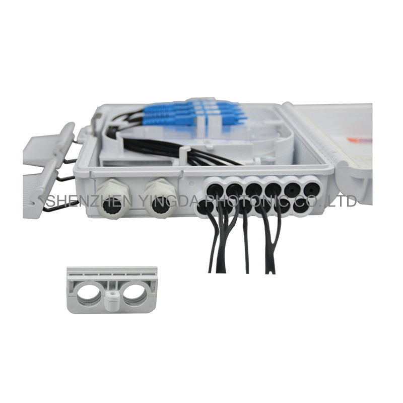 Outdoor 12 Core Fiber Optic Distribution Box / Ftth Terminal Box For 1x8 Optical Splitter SC Adapter