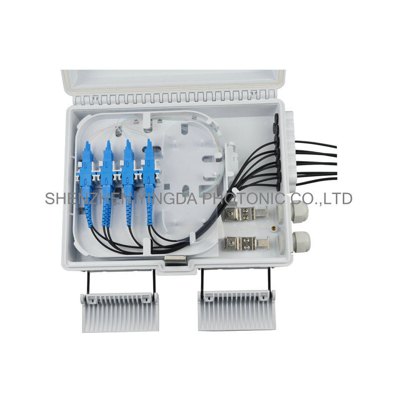 Outdoor 12 Core Fiber Optic Distribution Box / Ftth Terminal Box For 1x8 Optical Splitter SC Adapter