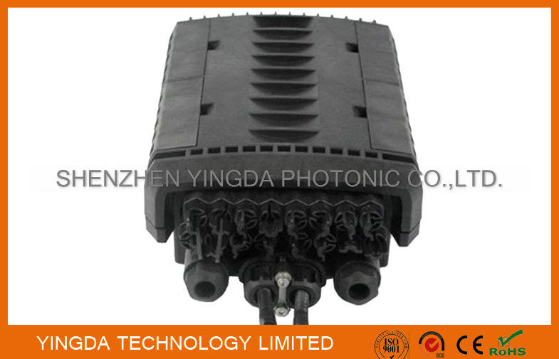 IP68 16Ports Fiber Cable Joint Box , Black PP Fiber Optic Enclosures Outdoor