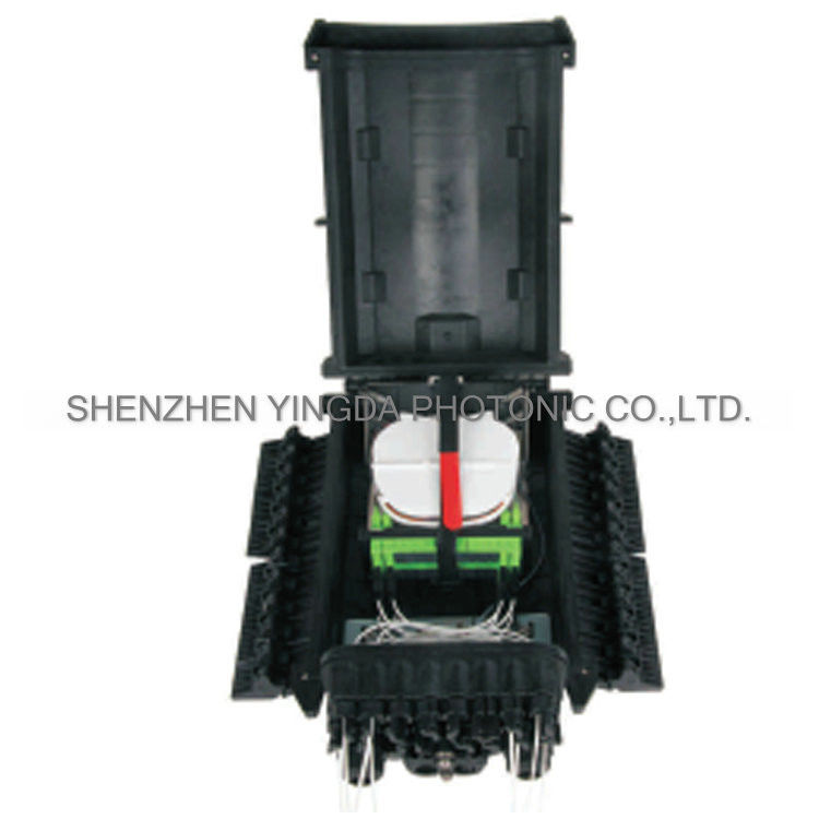IP68 16Ports Fiber Cable Joint Box , Black PP Fiber Optic Enclosures Outdoor