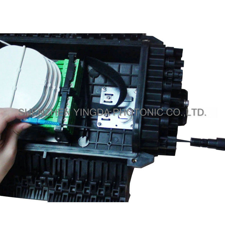 IP68 16Ports Fiber Cable Joint Box , Black PP Fiber Optic Enclosures Outdoor