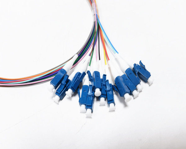LC UPC 12 Cores Fiber Optic Pigtail Cable Simplex 900um SX 0.5M LSZH