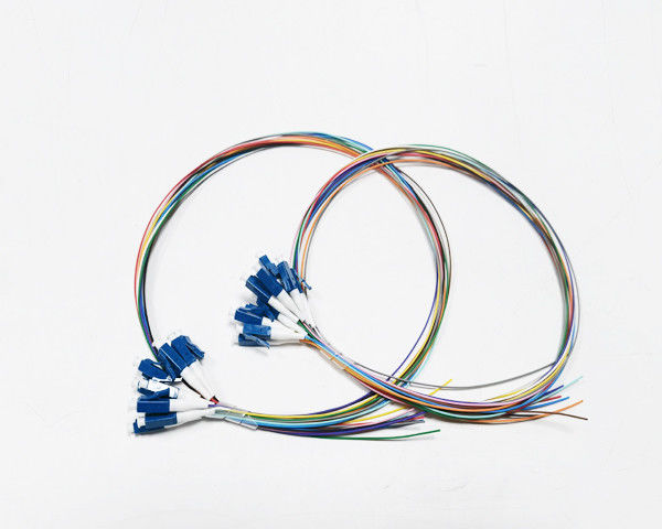 LC UPC 12 Cores Fiber Optic Pigtail Cable Simplex 900um SX 0.5M LSZH