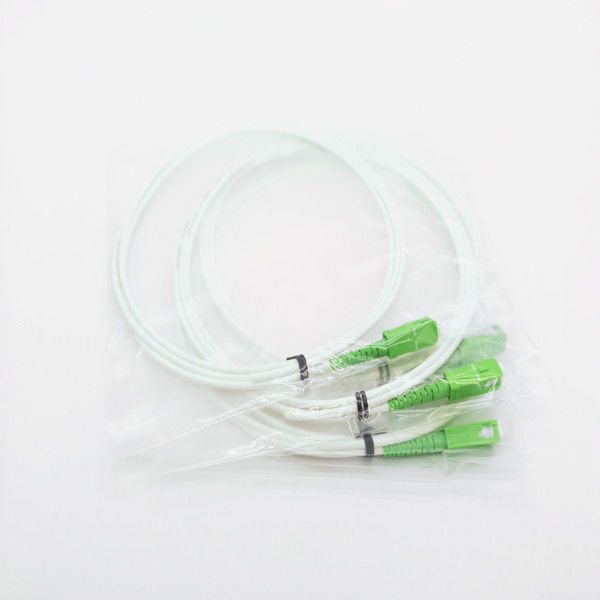 SC/APC SM SX 1.5M Fiber Optic Pigtails 2.0mm 3.0mm White Cable For Indoor FTTH