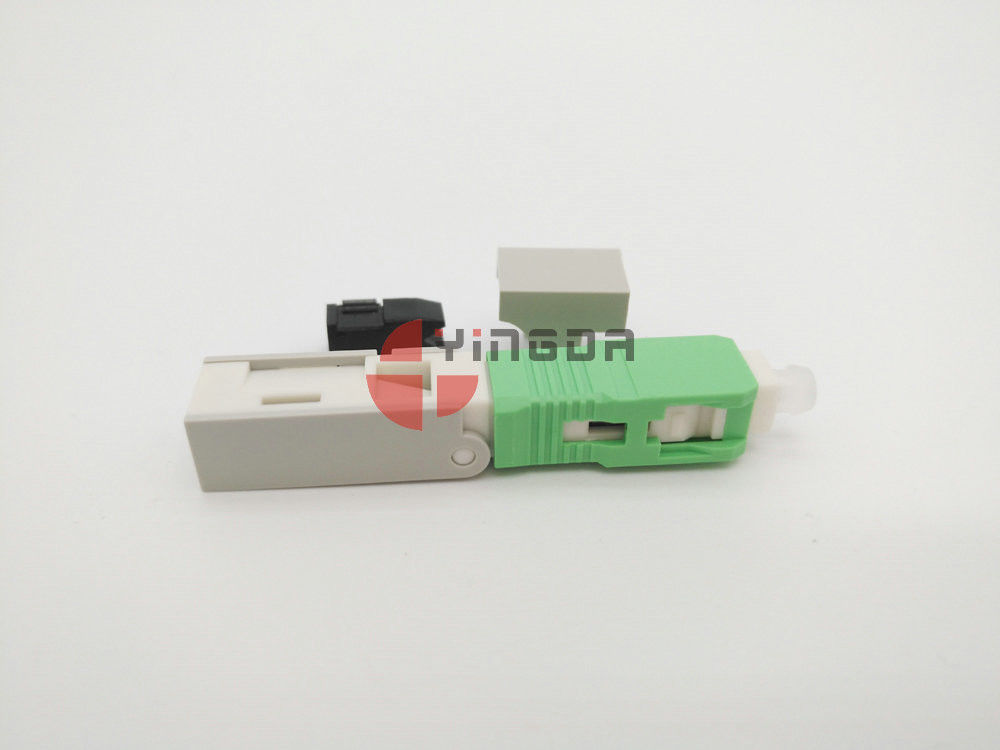 FTTH Fiber Optic SC APC Mechanical Connector Clamshell Pre polished Fiber For Drop Cable