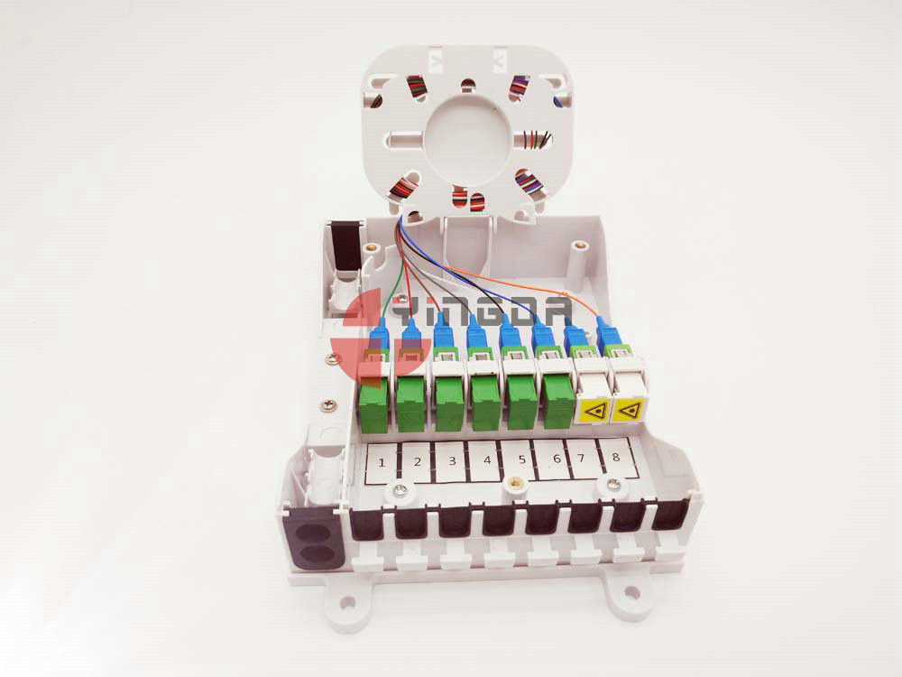 8 Ports SC fiber optic distribution box in FTTH, GPON, CATV, 1X8 Fiber Optic Splice Box