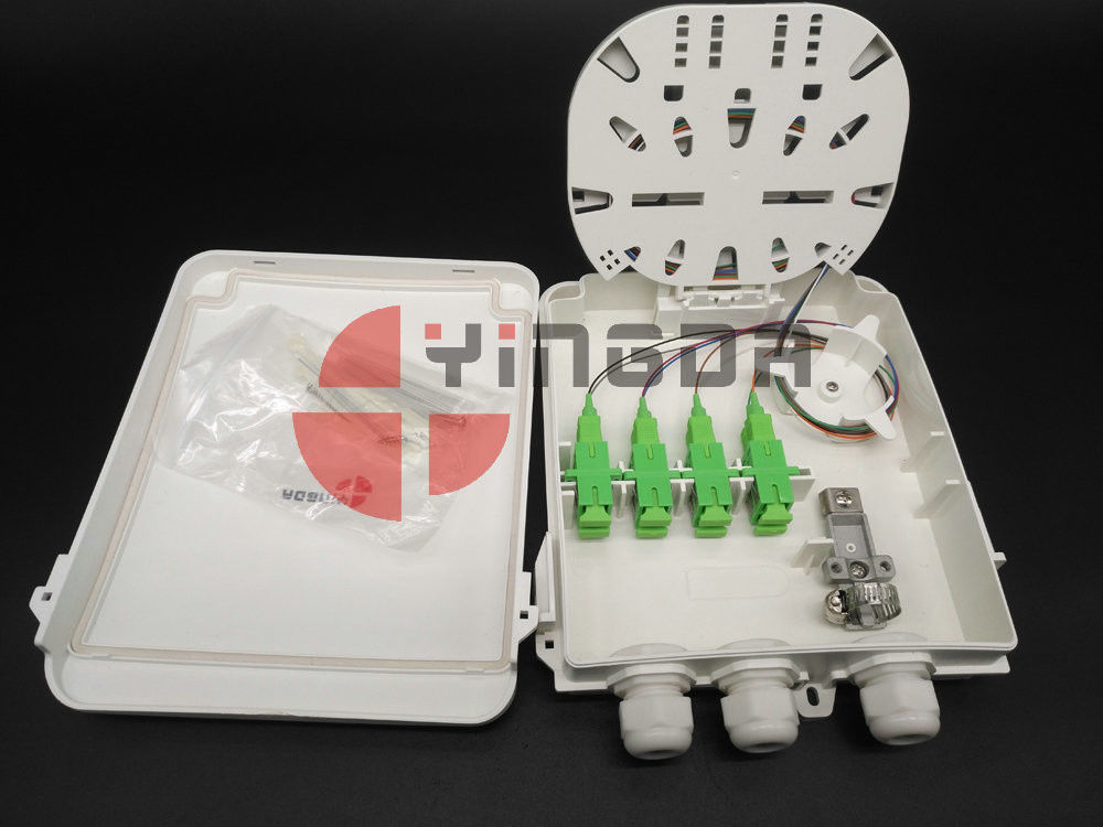 3 Ports 8 Cores Fiber Optic Terminal Box with 1x8 SC/APC PLC Splitter Outdoor Distribution Box