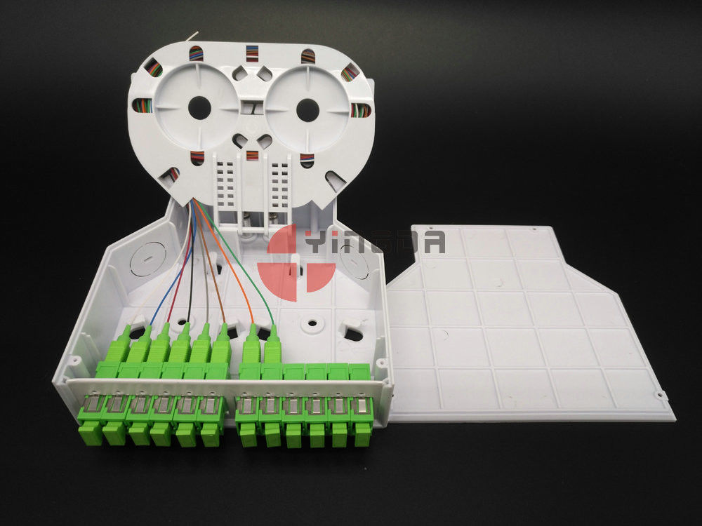 DIN Plastic Fiber Optic Terminal Box 12 Ports SC/APC Adapters and Pigtails
