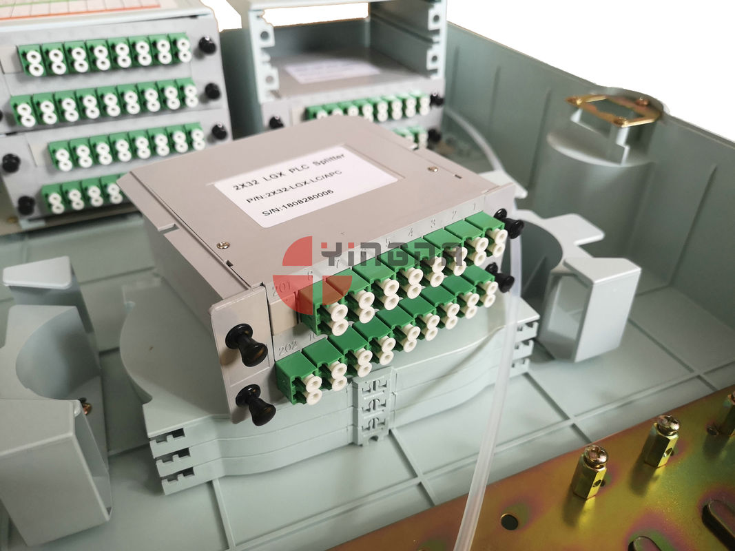 Outdoor 96 Cores Plastic Fiber Optic Termination Box SC Adapter For 1X64 Splitter