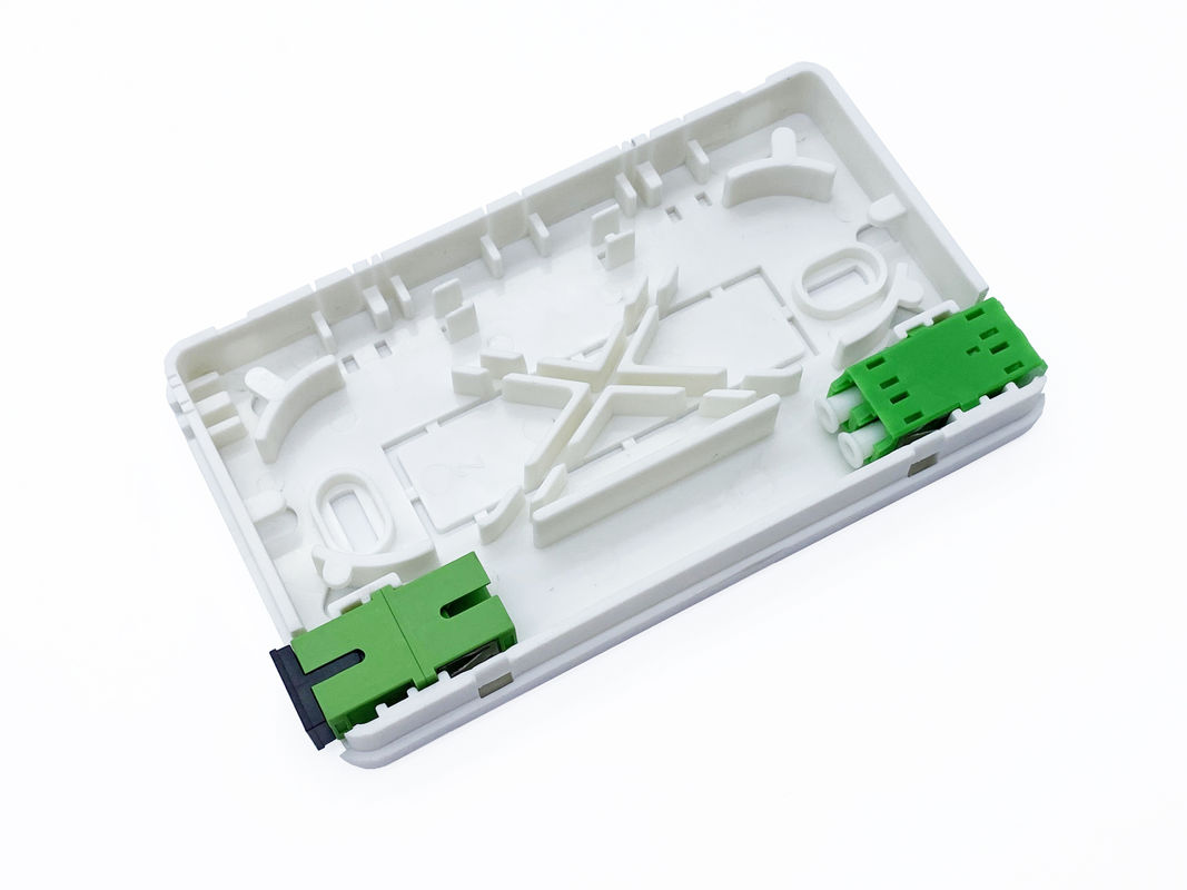 White 2SC Mini Roseta Fiber Termination Box 2 Port Wall Mounted ABS+PC Alloy OTB ODB