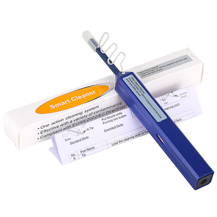 FTTH Optical Fiber One Click LC MU Connector 1.25mm Cleaner Cleaning Pen Type Blue CE ROHS