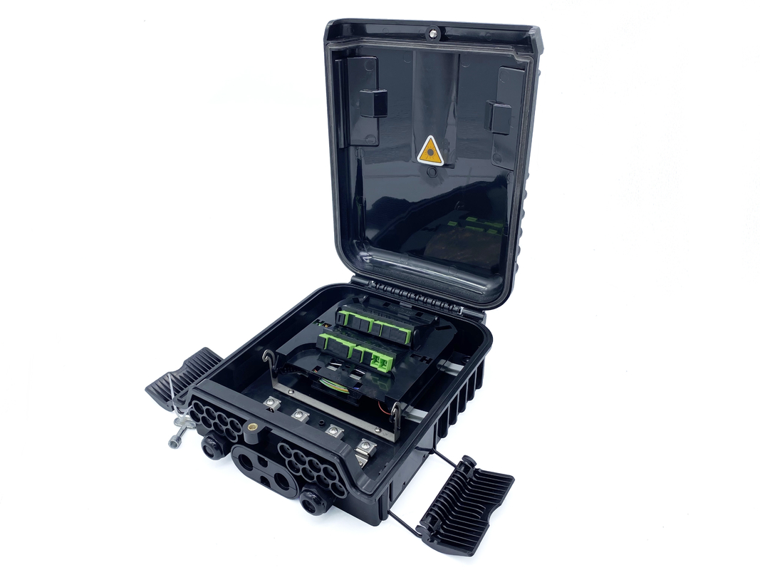 16 Ports FTTH Fiber Splitter Distribution Box Walll Mount Outdoor IP65 Black