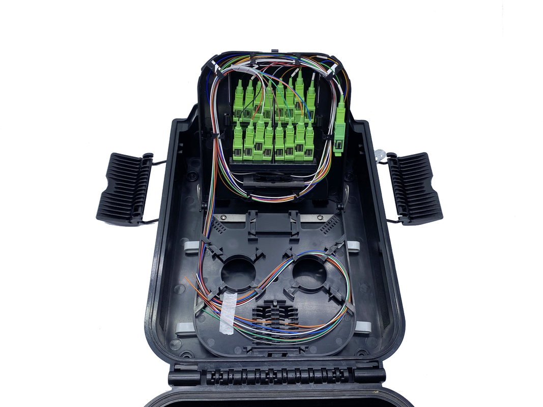 16 Ports FTTH Fiber Splitter Distribution Box Walll Mount Outdoor IP65 Black