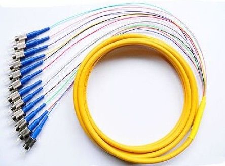 Multi - fiber 12 Core Fiber Optic Pigtail 1Meter or 1.5 Meter , Fiber Jumper FC Ribbon Pigtail