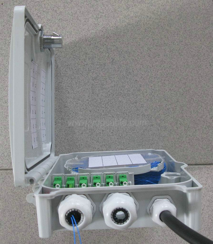 Compact Plastic Fiber Optic Splitter Box , 24 Port SC LC Outdoor Splice Box