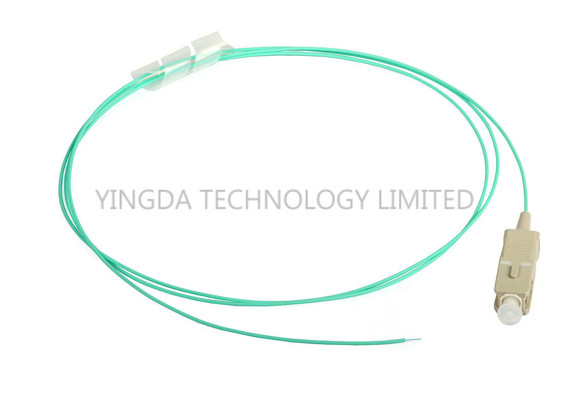 FTTx SC Fiber Optic Pigtail Connector OM3 - 300 10G , SC Pigtail MM 5M Aqua