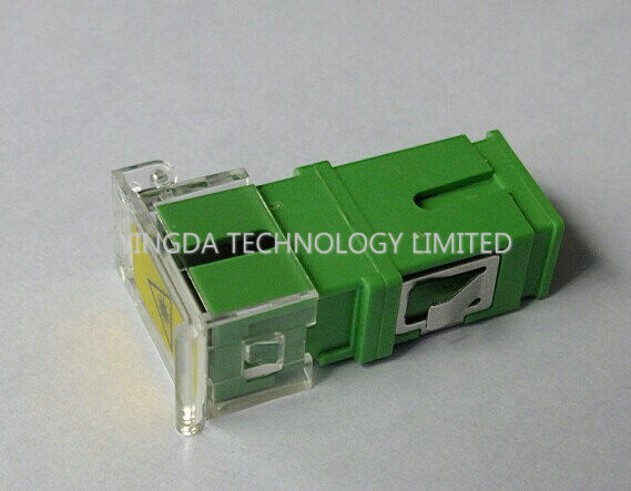 SC Fiber Optic Shutter Adapter With Transparent Plastic , Pathcord Assembly