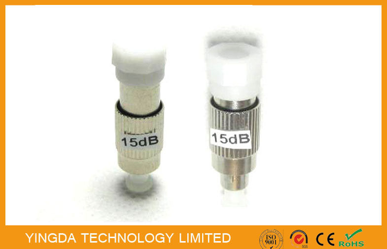 Test Equipment Male To Female FC / PC Fiber Optic Attenuator 15dB 1310nm 1550nm