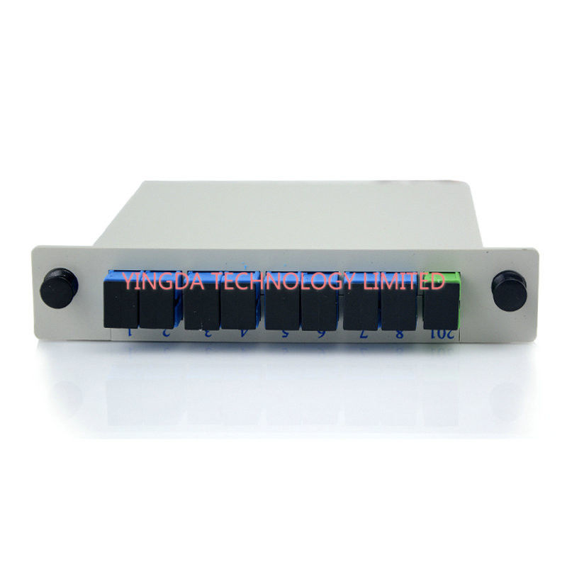 Fiber Optic PLC Splitter 1x8 LGX Module , CATV Fiber Optic Terminal Box Insert Type​