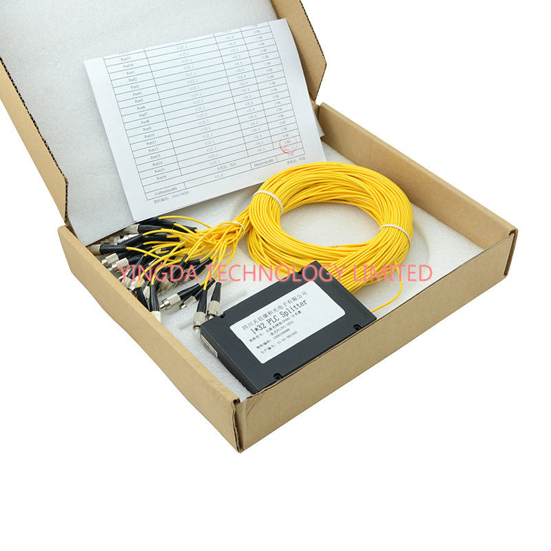 GPON Low PDL 1*32 FC PLC Fiber Optic Splitter ABS Plastic For Data Communication