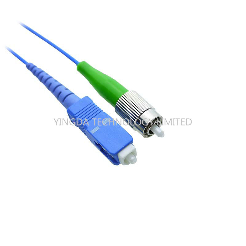 APC Fiber Optic Patch Cord , FC to SC Fiber Patch Cable Blue Singlemode 1.8mm LSZH