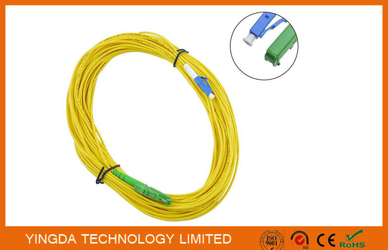 HUBER + SUHNER E2000 to LC LAN Fiber Optic Patch Cable LSZH Plenum yellow
