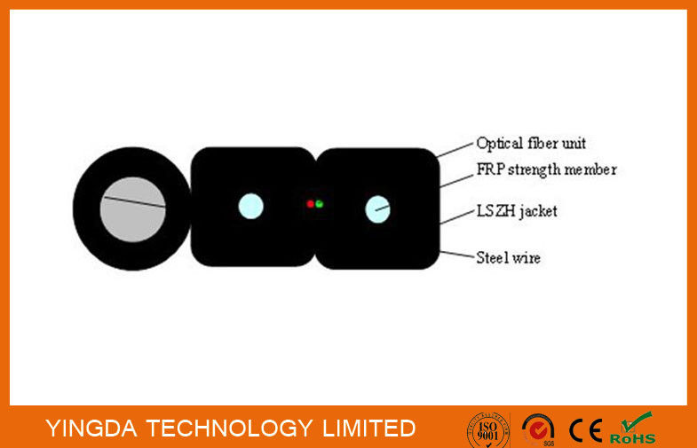 Outdoor Self-Supporting FTTH Fiber Optic Drop Cable GJXFCH FRP Steel Strength