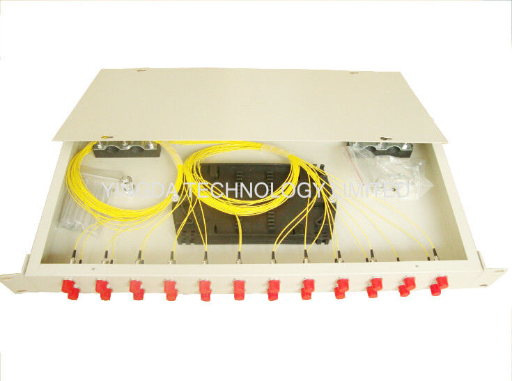 Optical Fiber Rack Mounted ODF Patch Panel 19 Inch 24 Ports Cold Rolled