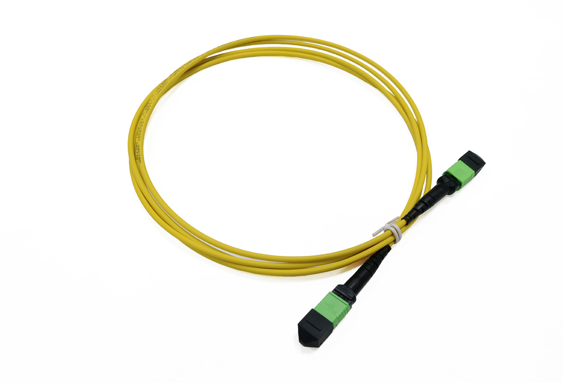 Polarity B 12 Fiber Optic MTP MPO APC Female to Male Patch Cord Truck Cable Assembly
