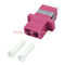 LC Duplex OM4 , LC Fiber Optic Cable Adapter Plastic Purple Quad Fibers