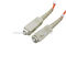 LSZH Fiber Optic Patch Cord SC - SC With Simplex Beige Housing Orange / Corning Fiber Cable
