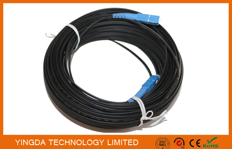 SC / UPC 200 Meters Fiber Optic Patch Cord FRP Square FTTH Drop Fiber ...