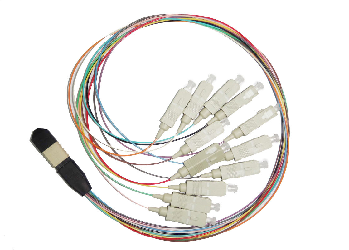 MPO APC Male To FC APC Fan Out Cable Single Mode 12 Fiber For High ...
