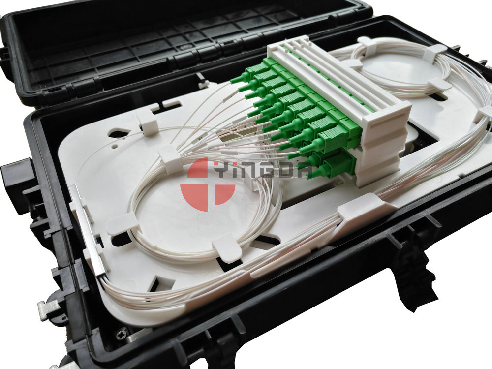 3 In 3 Out Inline Fiber Cable Joint Box 2 x 16 With SC / APC Connectors