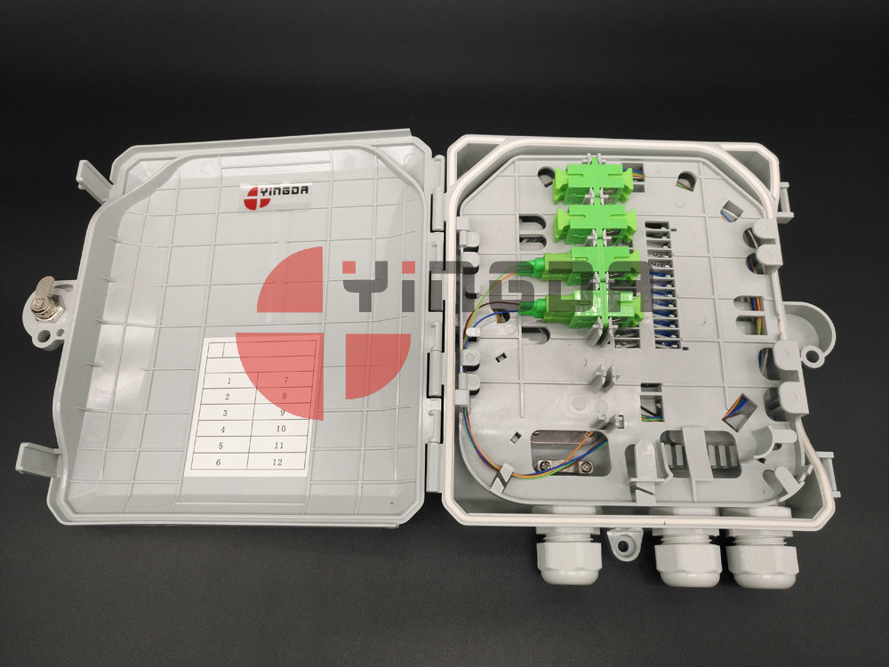 12 Cores Fiber Optic Splitter Box With SC/APC Adapters , Plastic Access ...