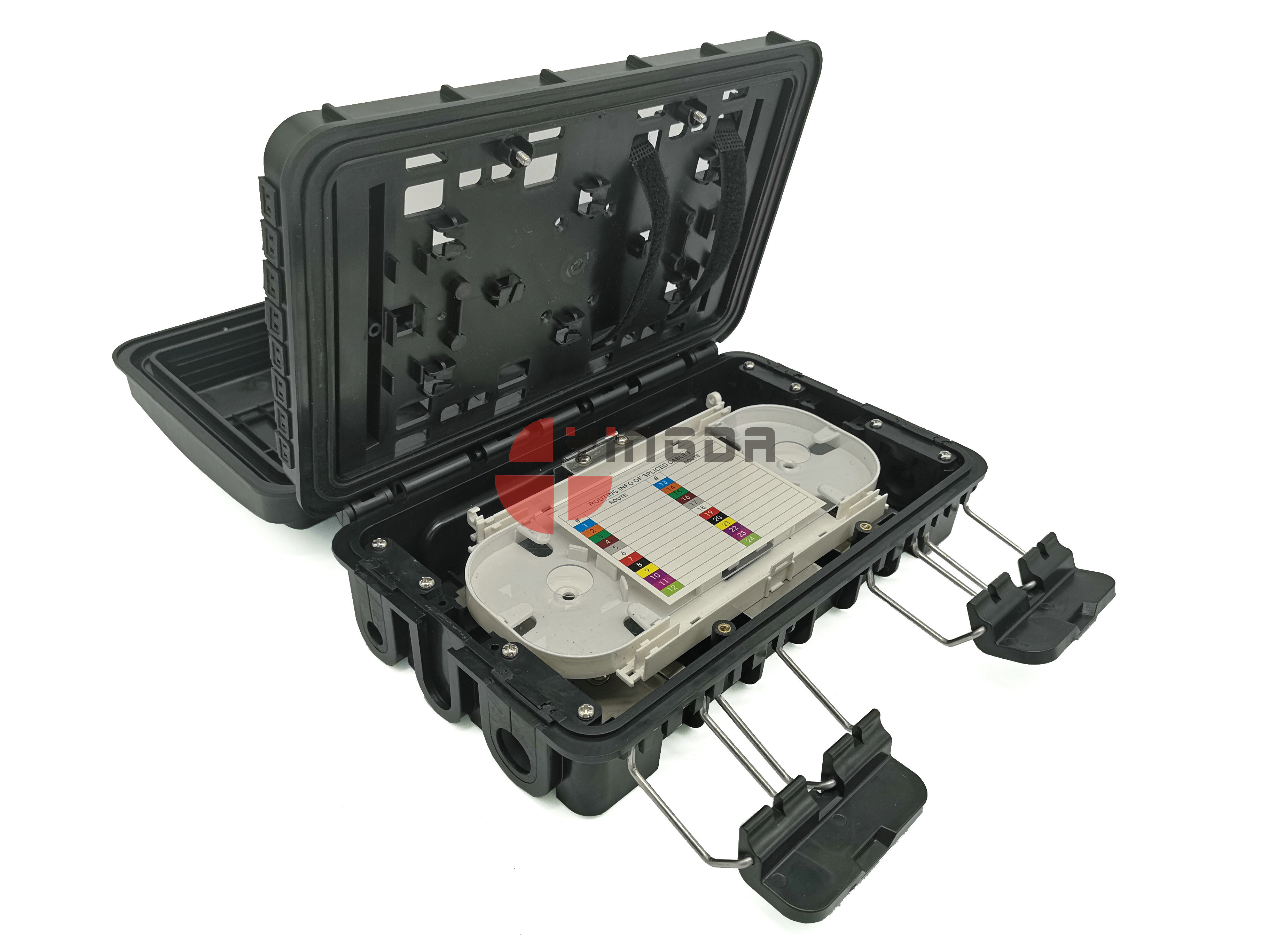 PP + GF Fiber Cable Joint Box Waterproof 290 * 190 * 110mm 24cores Capacity