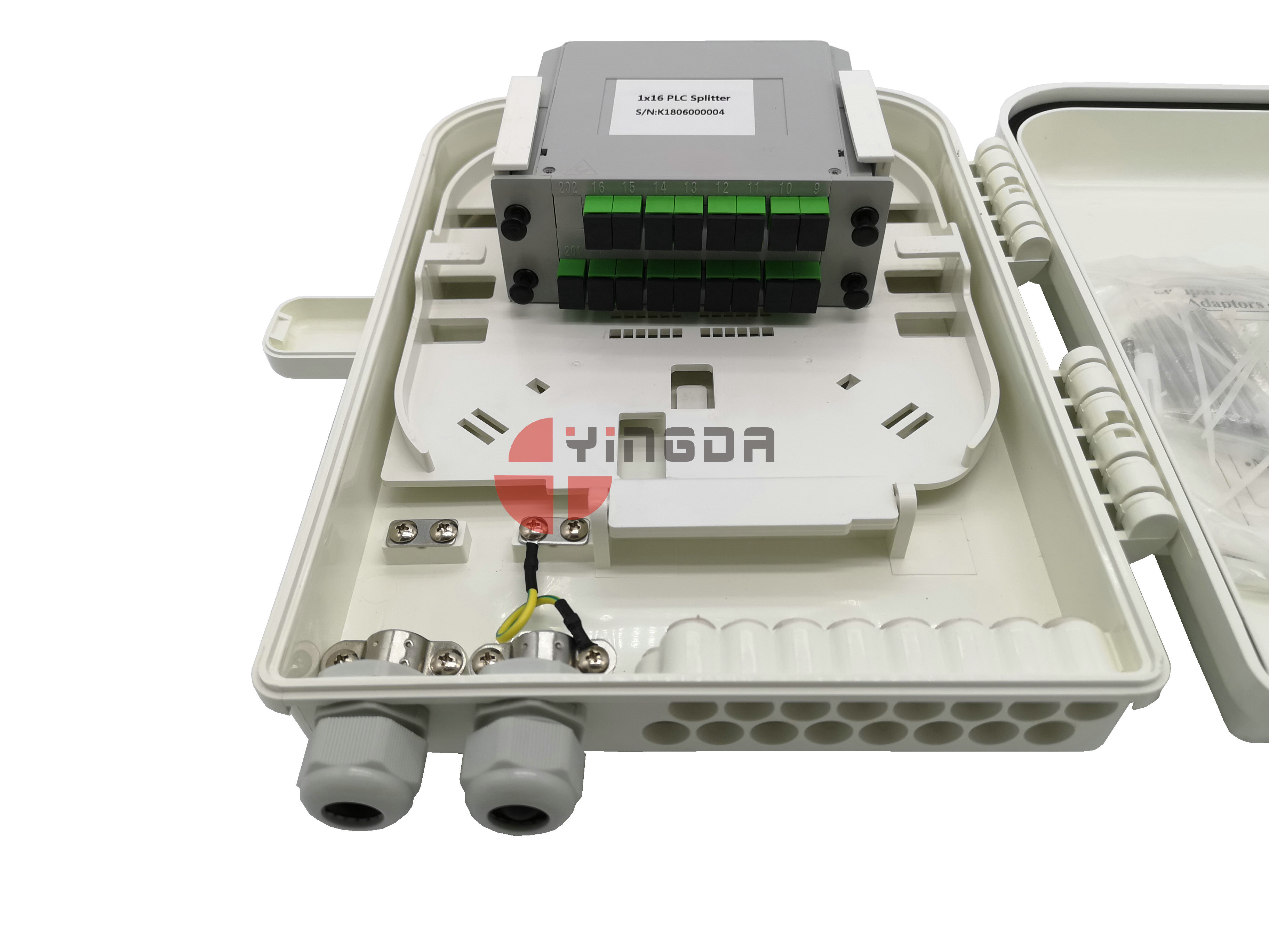 260 * 320 * 90 Mm Fiber Optic Splitter Box , ABS IP68 Fiber Optic ...