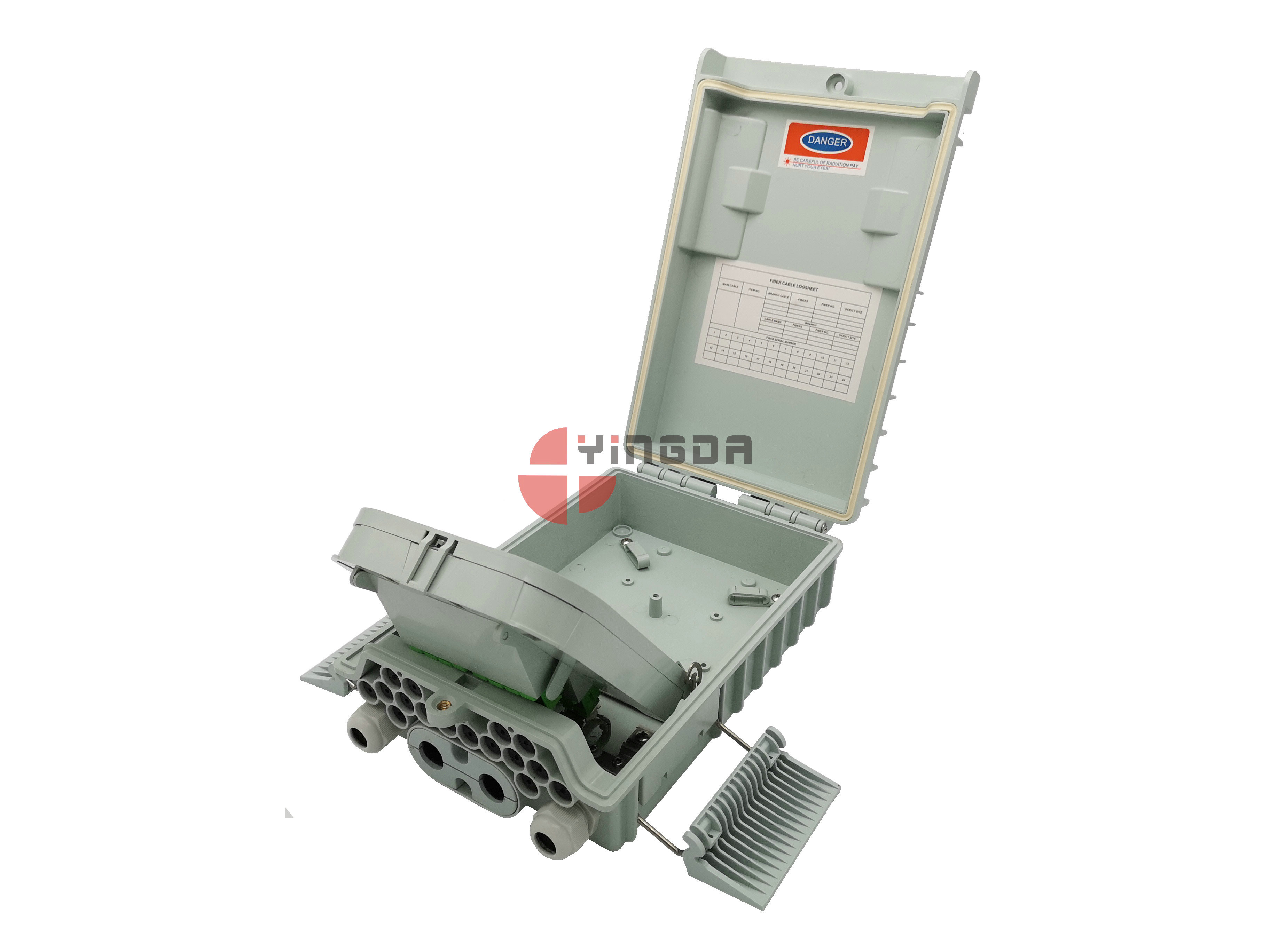 Exterior NAP BOX Fibre Optic Cable Termination Boxes 16 Ports IP65 ISO