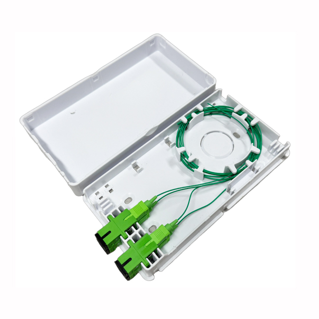 FTTH White Indoor 2 Outlets 4 Core SC Simplex Small Distribution Wall ...