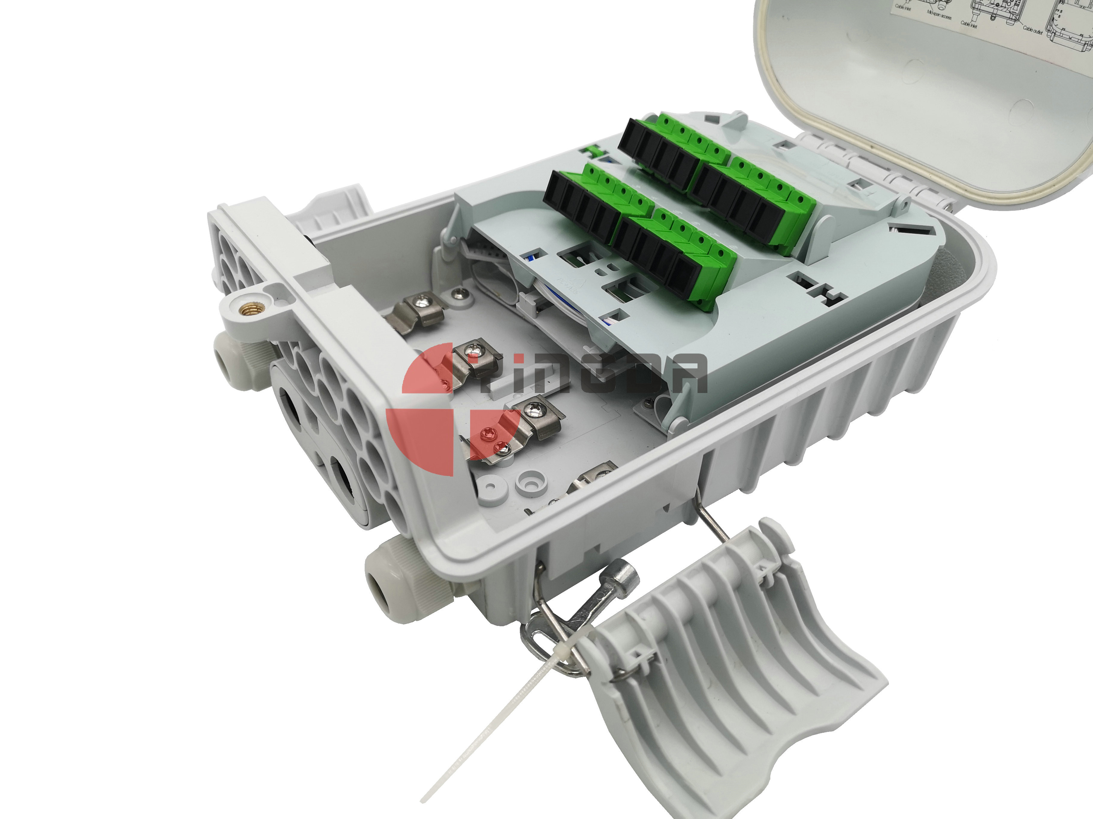 ISO FTTH Nap Splitter Fiber Optic Distribution Box 16 Cores Outdoor SC